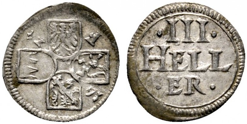 Altdeutsche Münzen und Medaillen 
 Fränkischer Kreis 
 3 Heller 1624 -Fürth-. ...