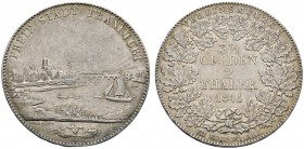 Altdeutsche Münzen und Medaillen 
 Frankfurt, Stadt 
 Doppelter Vereinstaler 1841. Mit Stadtansicht. AKS 3, J. 15, Thun 130, Kahnt 181.
 feine Pati...