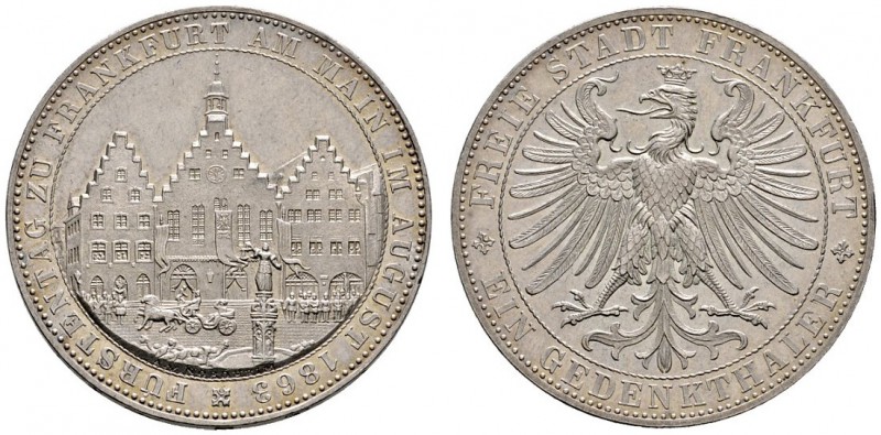 Altdeutsche Münzen und Medaillen 
 Frankfurt, Stadt 
 Gedenktaler 1863. Fürste...