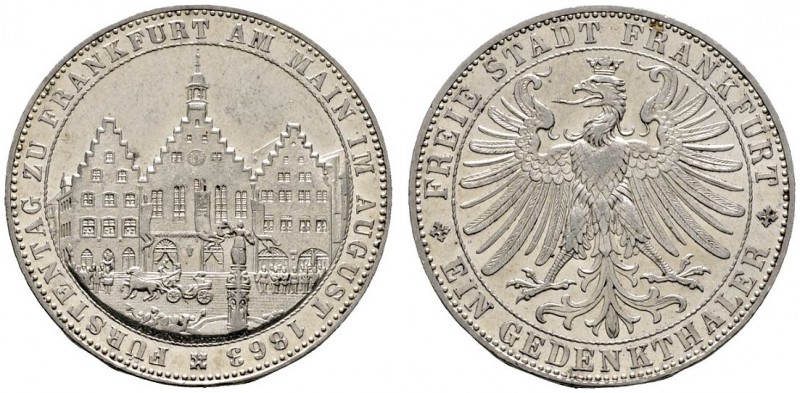 Altdeutsche Münzen und Medaillen 
 Frankfurt, Stadt 
 Gedenktaler 1863. Fürste...