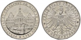 Altdeutsche Münzen und Medaillen 
 Frankfurt, Stadt 
 Gedenktaler 1863. Fürstentag. AKS 45, J. 52, Thun 147, Kahnt 172.
 vorzüglich-Stempelglanz