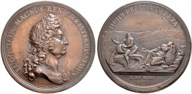 Altdeutsche Münzen und Medaillen 
 Heidelberg, Stadt 
 Bronzierte Bleimedaille 1693 von J. Roussel, auf die Zerstörung der Stadt während des Pfälzis...