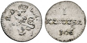 Altdeutsche Münzen und Medaillen 
 Hessen-Darmstadt 
 Ludwig I. 1806-1830 
 Kreuzer 1806. AKS 87, J. 3a.
 selten in dieser Erhaltung, vorzüglich-p...