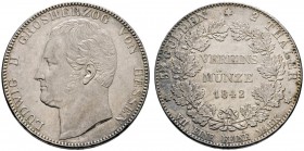 Altdeutsche Münzen und Medaillen 
 Hessen-Darmstadt 
 Ludwig II. 1830-1848 
 Doppelter Vereinstaler 1842. AKS 99, J. 40, Thun 195, Kahnt 264.
 kle...