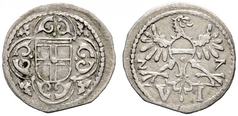 Altdeutsche Münzen und Medaillen 
 Konstanz, Stadt 
 6 Pfennig (Sechser) 1627....