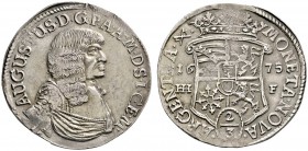 Altdeutsche Münzen und Medaillen 
 Magdeburg, Erzbistum 
 August von Sachsen-Weißenfels 1638-1680. Gulden zu 2/3 Taler 1675 -Halle-. v.Schr. 811, Da...