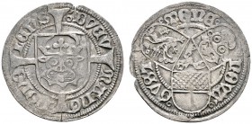 Altdeutsche Münzen und Medaillen 
 Mecklenburg 
 Magnus und Balthasar 1477-1503 
 Doppelschilling o.J. -Güstrow-. Geänderte Wappenreihung. Kunzel 4...