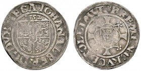 Altdeutsche Münzen und Medaillen 
 Mecklenburg 
 Johann Albrecht I. 1547-1576 
 Schilling 1552 -Gadebusch-. Kunzel 104 B/e.
 sehr schön