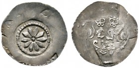 Altdeutsche Münzen und Medaillen 
 Nürnberg, Reichsmünzstätte 
 Heinrich VI. bis Interregnum 1190-1273 
 Pfennig ca. 1210-1220/25. Zehnblättrige Ro...