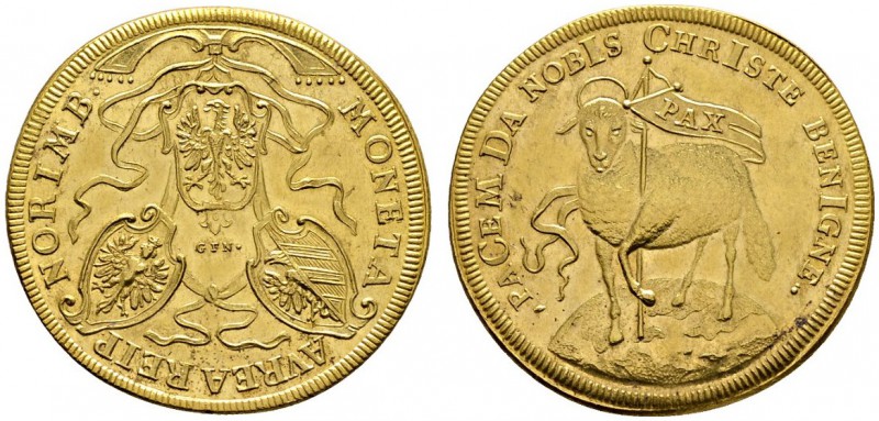 Altdeutsche Münzen und Medaillen 
 Nürnberg, Stadt 
 4-facher Lammdukat 1703. ...