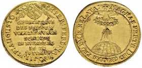 Altdeutsche Münzen und Medaillen 
 Nürnberg, Stadt 
 Doppeldukat 1650. Stempel von G.F. Nürnberger. Auf den Westfälischen Frieden. Stadtwappen, daru...