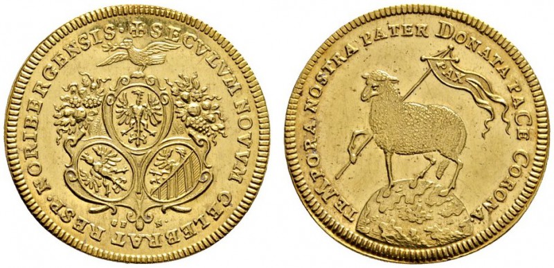 Altdeutsche Münzen und Medaillen 
 Nürnberg, Stadt 
 Doppelter Lammdukat 1700....