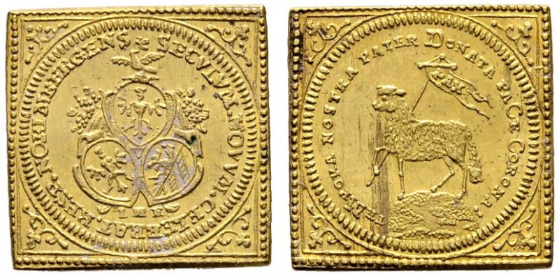 Altdeutsche Münzen und Medaillen 
 Nürnberg, Stadt 
 Lammdukatenklippe 1700 (g...