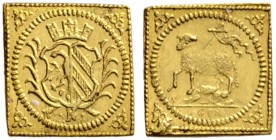 Altdeutsche Münzen und Medaillen 
 Nürnberg, Stadt 
 12721/4 Lammdukatenklippe o.J. (1700) GFN. Ein zweites Exemplar. Ke. 95, Slg. Erl. 602, Fr. 189...
