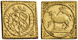 Altdeutsche Münzen und Medaillen 
 Nürnberg, Stadt 
 1/4 Lammdukatenklippe o.J. (1700). Ohne Münzzeichen. Ke. 96, Slg. Erl. 603, Fr. 1892, Widhalm 1...