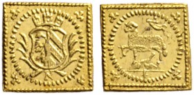 Altdeutsche Münzen und Medaillen 
 Nürnberg, Stadt 
 1/8 Lammdukatenklippe o.J. (1700). Ein zweites Exemplar. Ke. 99, Slg. Erl. 609, Fr. 1894. 0,42 ...