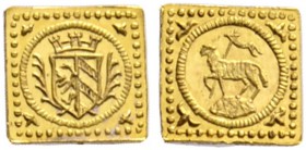 Altdeutsche Münzen und Medaillen 
 Nürnberg, Stadt 
 1/16 Lammdukatenklippe o.J. (1700). Ke. 102, Slg. Erl. 612, Fr. 1896, Widhalm 20. 0,23 g
 Stem...