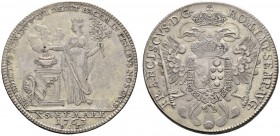 Altdeutsche Münzen und Medaillen 
 Nürnberg, Stadt 
 Konventionstaler 1763. Stempel von J.L. Oexlein. Auf den Frieden von Hubertusburg. Mit Titulatu...