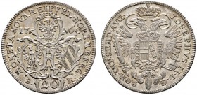 Altdeutsche Münzen und Medaillen 
 Nürnberg, Stadt 
 20 Kreuzer 1769. Drei Wappenschilde / Gekrönter und nimbierter Doppeladler mit Brustbild, in de...