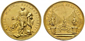 Altdeutsche Münzen und Medaillen 
 Nürnberg, Stadt 
 Goldmedaille im Gewicht zu 3 Dukaten o.J. (um 1700) unsigniert, auf die Liebe und Treue. Weibli...