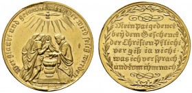 Altdeutsche Münzen und Medaillen 
 Nürnberg, Stadt 
 Goldmedaille im Gewicht eines Doppeldukaten o.J. (um 1700) von G. Hautsch, auf die Taufe. Tauf­...