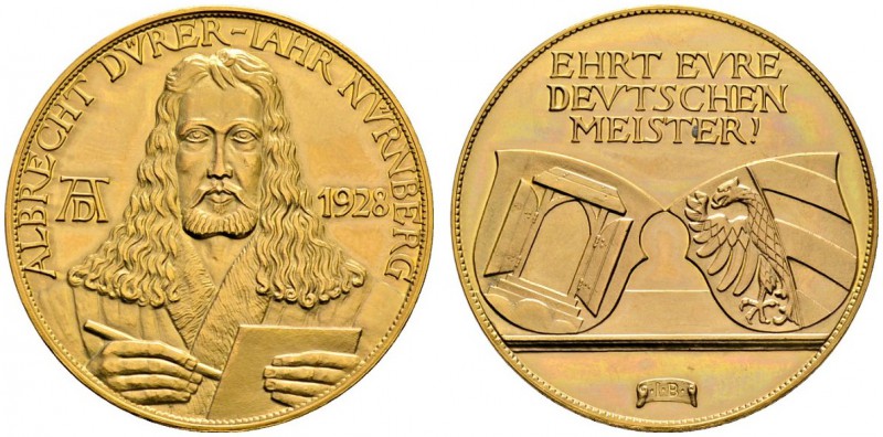 Altdeutsche Münzen und Medaillen 
 Nürnberg, Stadt 
 Goldmedaille 1928 von J. ...