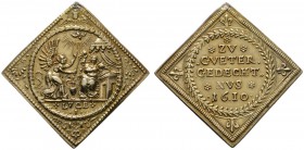 Altdeutsche Münzen und Medaillen 
 Regensburg, Stadt 
 Silberne Neujahrs-Klippe 1610 unsigniert. Erzengel Gabriel verkündet Maria die Geburt Jesu / ...