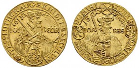 Altdeutsche Münzen und Medaillen 
 Sachsen-Albertinische Linie 
 Johann Georg I. 1615-1656 
 Dukat 1630. Auf das Konfessionsjubiläum. Brustbild Joh...