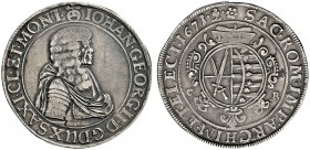 Altdeutsche Münzen und Medaillen 
 Sachsen-Albertinische Linie 
 Johann Georg II. 1656-1680 
 Wechseltaler 1671 -Dresden-. Clauss/Kahnt 395, Slg. M...