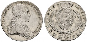 Altdeutsche Münzen und Medaillen 
 Sachsen-Albertinische Linie 
 Friedrich August I. 1806-1827 
 2/3 Taler (1/2 Konventionstaler) 1806. SGH. Kahnt ...
