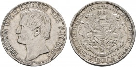 Altdeutsche Münzen und Medaillen 
 Sachsen-Albertinische Linie 
 Johann 1854-1873 
 Doppelter Vereinstaler 1861 B. AKS 127, J. 120, Thun 347, Kahnt...