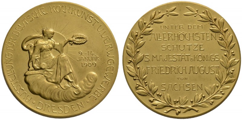 Altdeutsche Münzen und Medaillen 
 Sachsen-Dresden, Stadt 
 Vergoldete, bronze...