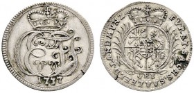 Altdeutsche Münzen und Medaillen 
 Sachsen-Coburg-Saalfeld 
 Christian Ernst und Franz Josias 1729-1745 
 Groschen 1737 -Saalfeld-. KOR 760, Grasse...