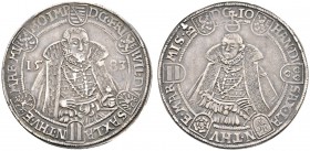 Altdeutsche Münzen und Medaillen 
 Sachsen-Alt-Weimar 
 Taler 1583 -Saalfeld-. Koppe 31a, Schnee 238, Dav. 9770.
 feine Patina, sehr schön-vorzügli...