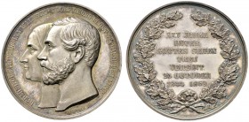 Altdeutsche Münzen und Medaillen 
 Schaumburg-Lippe 
 Adolf Georg 1860-1893 
 Silbermedaille 1869 von F. Brehmer, auf die Silberhochzeit mit Hermin...