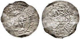 Altdeutsche Münzen und Medaillen 
 Überlingen, königliche Münzstätte 
 Dünnpfennig um 1160. In doppeltem Perlkreis nach rechts schreitender Löwe mit...