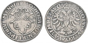 Altdeutsche Münzen und Medaillen 
 Ulm, Stadt 
 1/2 Taler 1546. Verzierter Stadtschild zwischen der geteilten Jahreszahl / Gekrönter Doppeladler sow...