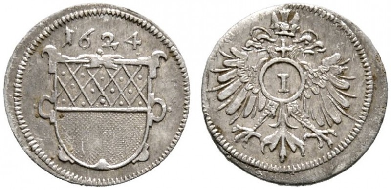 Altdeutsche Münzen und Medaillen 
 Ulm, Stadt 
 Kreuzer 1624. Nau 104, Binder ...