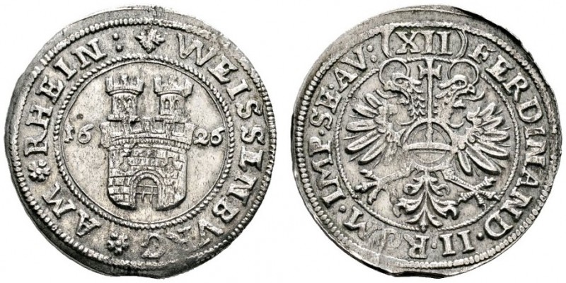 Altdeutsche Münzen und Medaillen 
 Weissenburg, Stadt 
 12 Kreuzer 1626. Stadt...