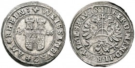 Altdeutsche Münzen und Medaillen 
 Weissenburg, Stadt 
 12 Kreuzer 1626. Stadtwappen zwischen der geteilten Jahreszahl / Gekrönter Doppeladler mit R...