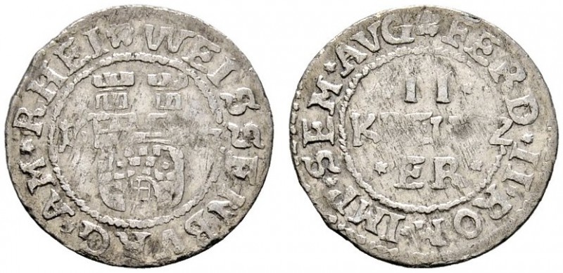 Altdeutsche Münzen und Medaillen 
 Weissenburg, Stadt 
 2 Kreuzer 1633. Ähnlic...