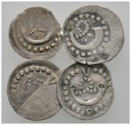 Altdeutsche Münzen und Medaillen 
 Württemberg 
 Graf Ludwig I. 1419-1450 
 Lot (4 Stücke): Einseitige Pfennige o.J. (nach dem Riedlinger Vertrag v...