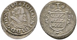 Altdeutsche Münzen und Medaillen 
 Württemberg 
 Johann Friedrich 1608-1628 
 Kreuzer 1623. Mit Porträt. KR 504a, Ebner 270.
 feine Patina, sehr s...
