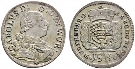Altdeutsche Münzen und Medaillen 
 Württemberg 
 Karl Eugen 1744-1793 
 15 Kreuzer 1759. KR - vgl. 287 (mit *15K.), Ebner 140 vgl.
 seltene Varian...