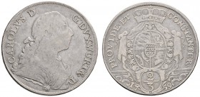 Altdeutsche Münzen und Medaillen 
 Württemberg 
 Karl Eugen 1744-1793 
 2/3 Reichstaler 1759. KR 349a, Ebner 134, Dav. 1029.
 sehr selten, schön-s...