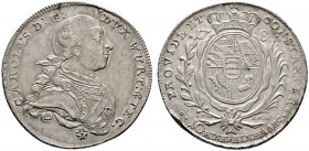 Altdeutsche Münzen und Medaillen 
 Württemberg 
 Karl Eugen 1744-1793 
 Konventionstaler 1784. Mit Signatur .W. des Stempelschneiders A.R. Werner a...