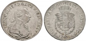 Altdeutsche Münzen und Medaillen 
 Württemberg 
 Ludwig Eugen 1793-1795 
 Konventionstaler 1794. Stempel von J.B. Betulius. Brustbild im Mantel mit...