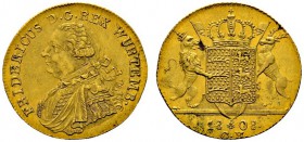 Altdeutsche Münzen und Medaillen 
 Württemberg 
 Friedrich II./I. 1797-1806-1816 
 Dukat 1808 von J.L. Wagner. FRIDERICUS D.G.REX WURTEMB. Brustbil...