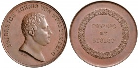 Altdeutsche Münzen und Medaillen 
 Württemberg 
 Friedrich II./I. 1797-1806-1816 
 Bronzene Prämienmedaille o.J. von J.L. Wagner, der Universität T...