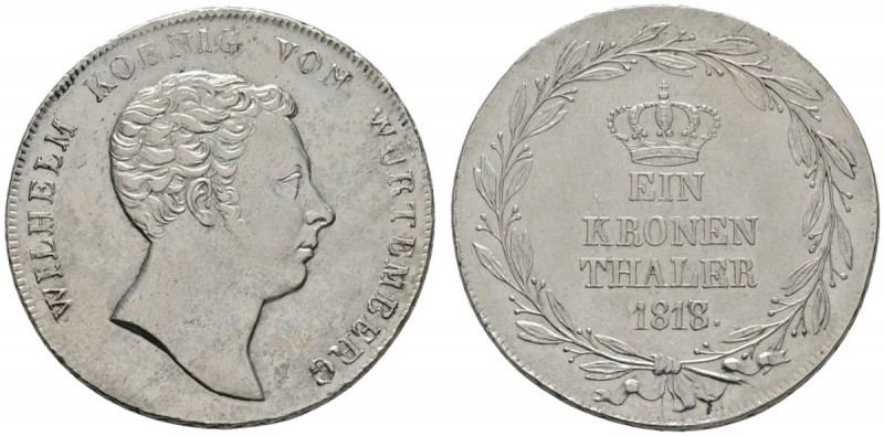 Altdeutsche Münzen und Medaillen 
 Württemberg 
 Wilhelm I. 1816-1864 
 Krone...